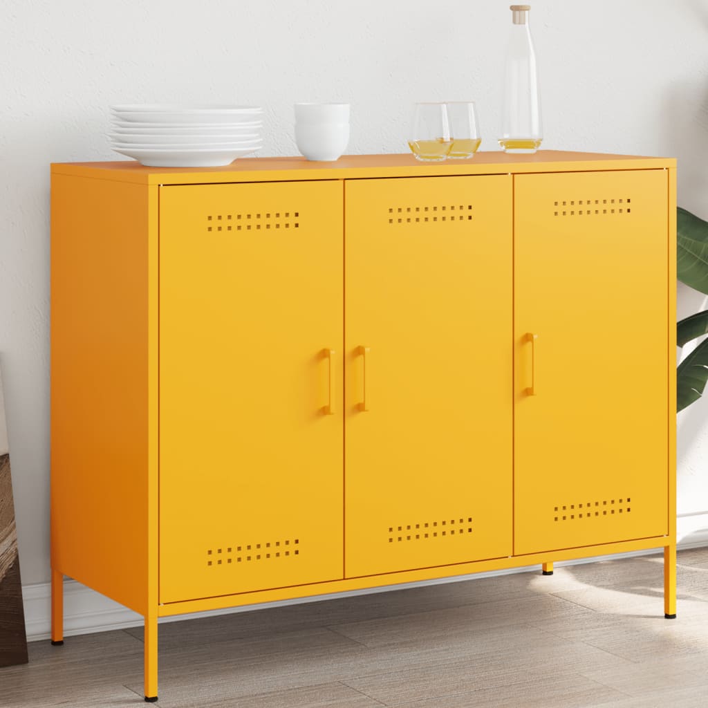 Sideboard Senfgelb 100,5x39x79 cm Stahl