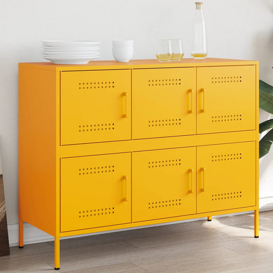 Sideboard Senfgelb 100,5x39x79 cm Stahl