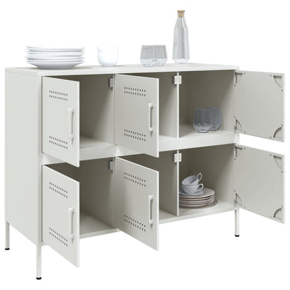 Sideboard Weiß 100,5x39x79 cm Stahl