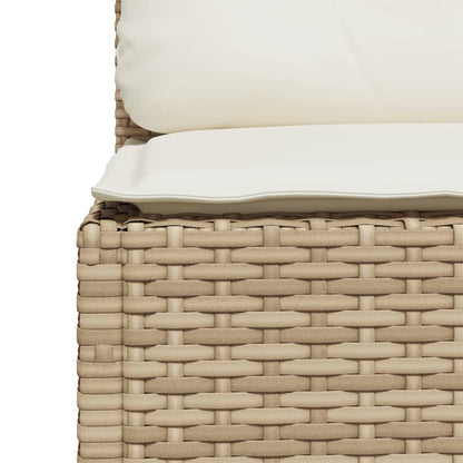 10-tlg. Garten-Sofagarnitur mit Kissen Beige Poly Rattan