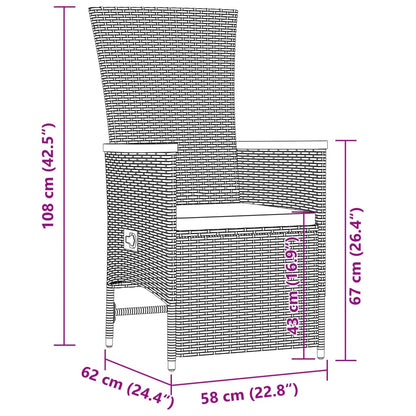 11-tlg. Garten-Essgruppe mit Kissen Schwarz Poly Rattan