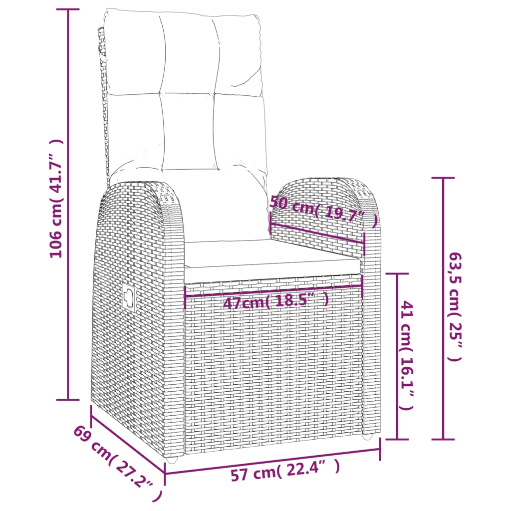 11-tlg. Garten-Essgruppe mit Kissen Schwarz Poly Rattan