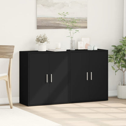 Sideboards 2 Stk. Schwarz 60x31x70 cm Holzwerkstoff