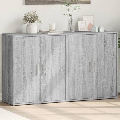 Sideboards 2 Stk. Grau Sonoma-Eiche 60x31x70 cm Holzwerkstoff