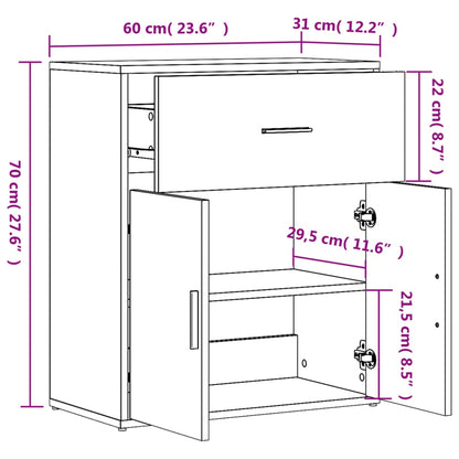 Sideboards 2 Stk. Schwarz 60x31x70 cm Holzwerkstoff