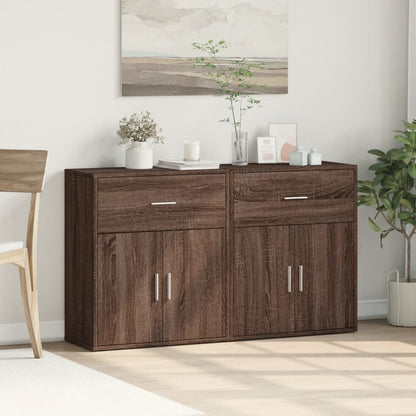 Sideboards 2 Stk. Braun Eichen-Optik 60x31x70 cm Holzwerkstoff