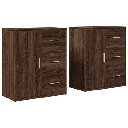 Sideboards 2 Stk. Braun Eichen-Optik 60x31x70 cm Holzwerkstoff