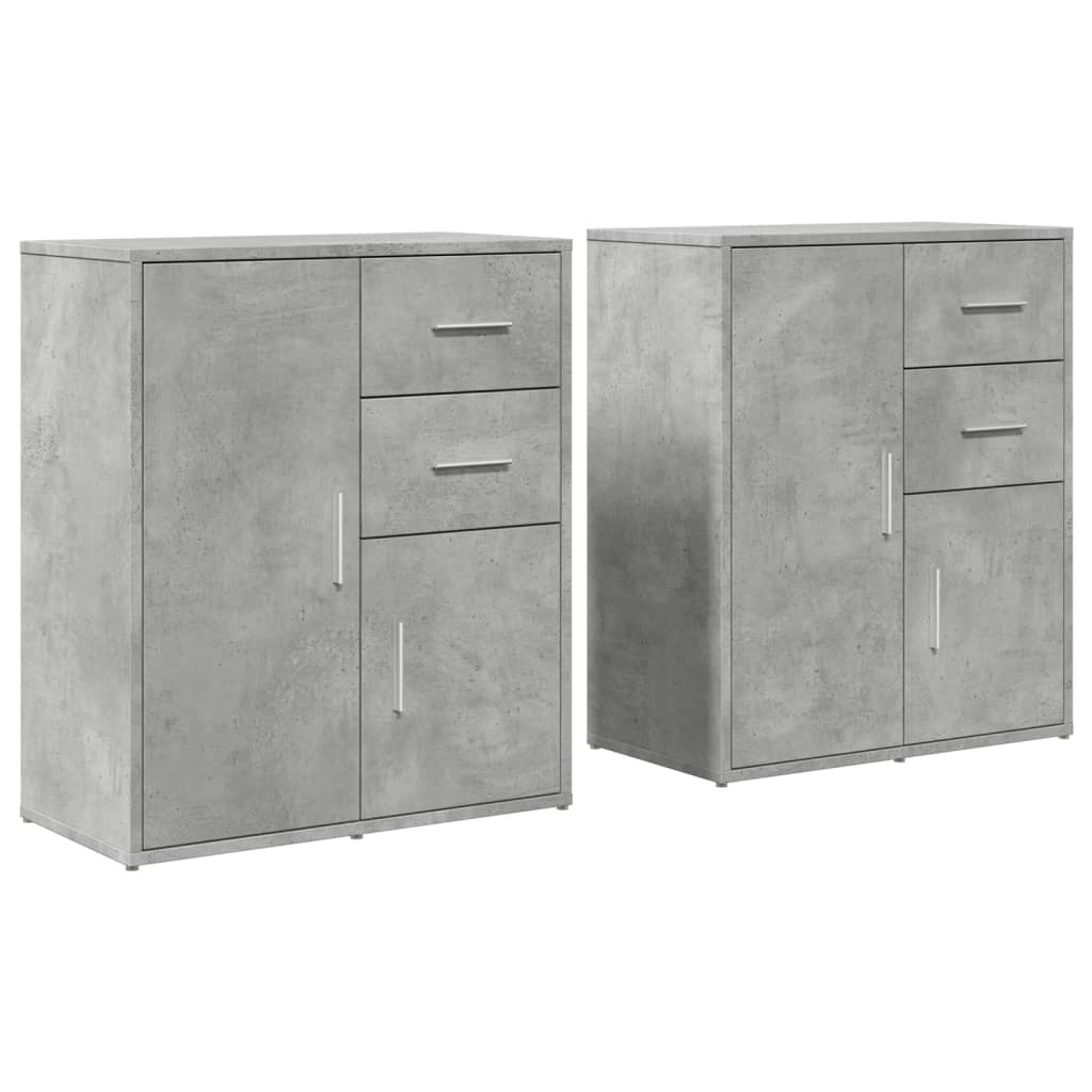 Sideboards 2 Stk. Betongrau 60x31x70 cm Holzwerkstoff