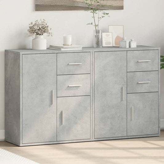 Sideboards 2 Stk. Betongrau 60x31x70 cm Holzwerkstoff