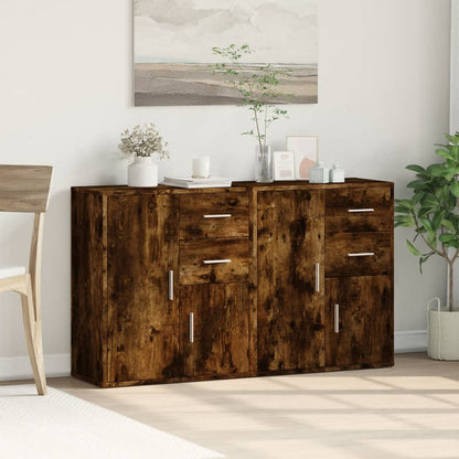 Sideboards 2 Stk. Räuchereiche 60x31x70 cm Holzwerkstoff