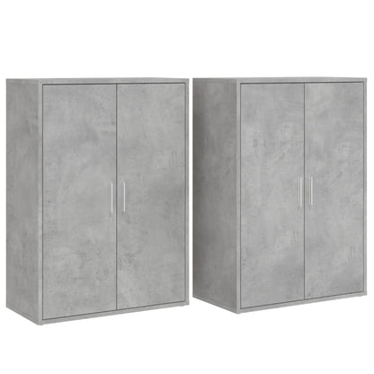 Sideboards 2 Stk. Betongrau 60x31x84 cm Holzwerkstoff