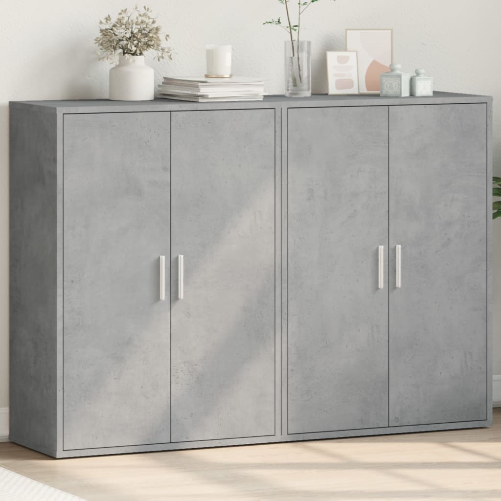 Sideboards 2 Stk. Betongrau 60x31x84 cm Holzwerkstoff