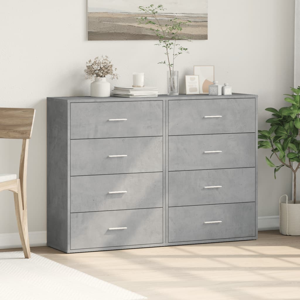 Sideboards 2 Stk. Betongrau 60x31x84 cm Holzwerkstoff