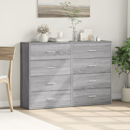 Sideboards 2 Stk. Grau Sonoma 60x31x84 cm Holzwerkstoff