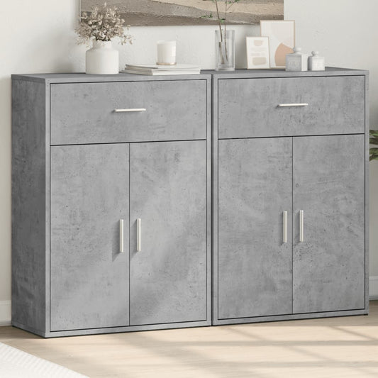 Sideboards 2 Stk. Betongrau 60x30x84 cm Holzwerkstoff