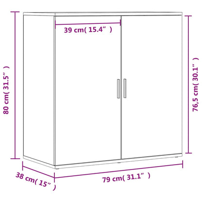 Sideboards 2 Stk. Braun Eichen-Optik 79x38x80 cm Holzwerkstoff