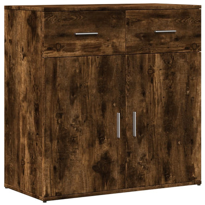 Sideboards 2 Stk. Räuchereiche 79x38x80 cm Holzwerkstoff