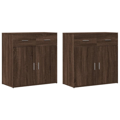 Sideboards 2 Stk. Braun Eichen-Optik 79x38x80 cm Holzwerkstoff