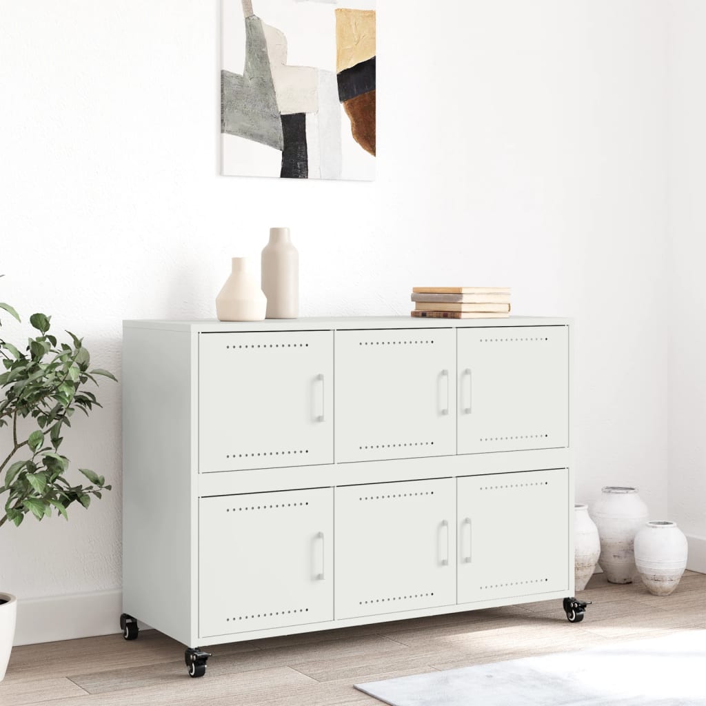 Sideboard Weiß 100,5x39x72 cm Stahl