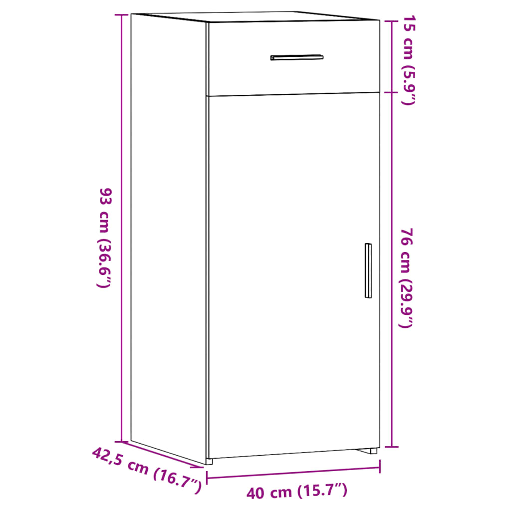 Sideboard Weiß 40x42,5x93 cm Holzwerkstoff