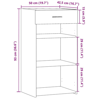 Sideboard Schwarz 50x42,5x93 cm Holzwerkstoff