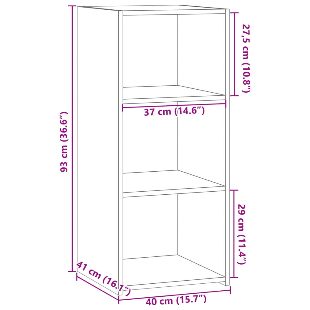 Sideboard Schwarz 40x41x93 cm Holzwerkstoff