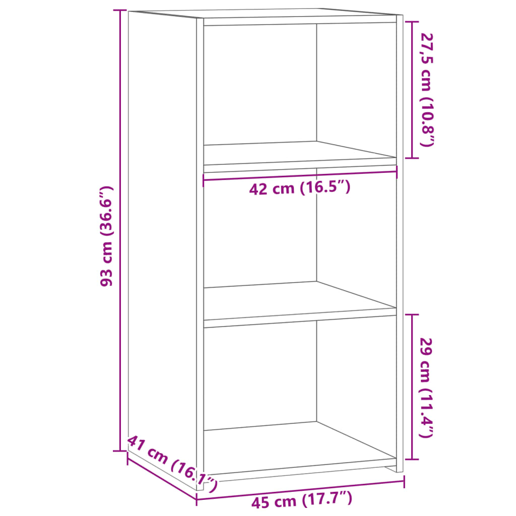 Sideboard Sonoma-Eiche 45x41x93 cm Holzwerkstoff