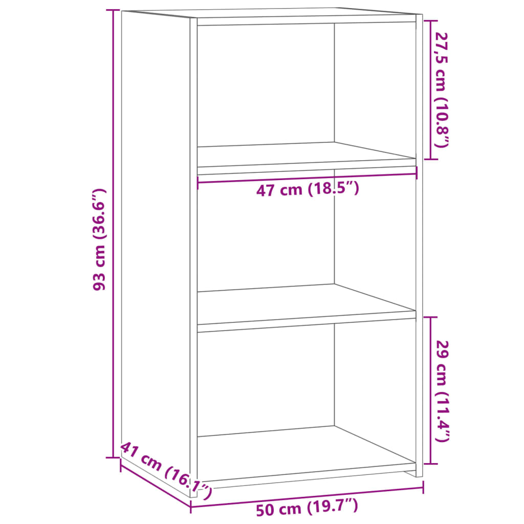 Sideboard Schwarz 50x41x93 cm Holzwerkstoff