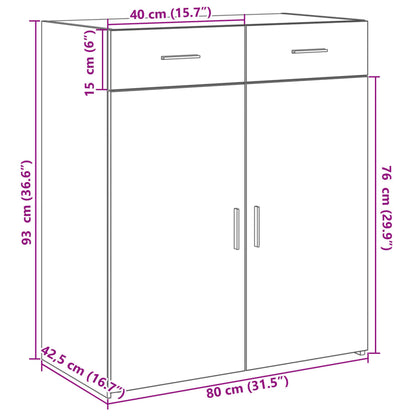 Sideboard Weiß 80x42,5x93 cm Holzwerkstoff