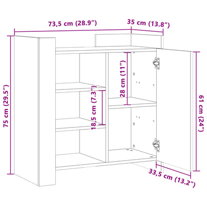 Sideboard Weiß 73,5x35x75 cm Holzwerkstoff