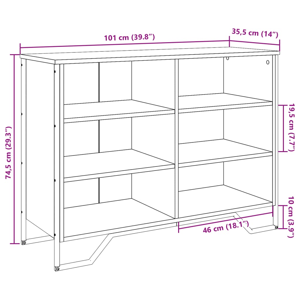 Sideboard Räuchereiche 101x35,5x74,5 cm Holzwerkstoff