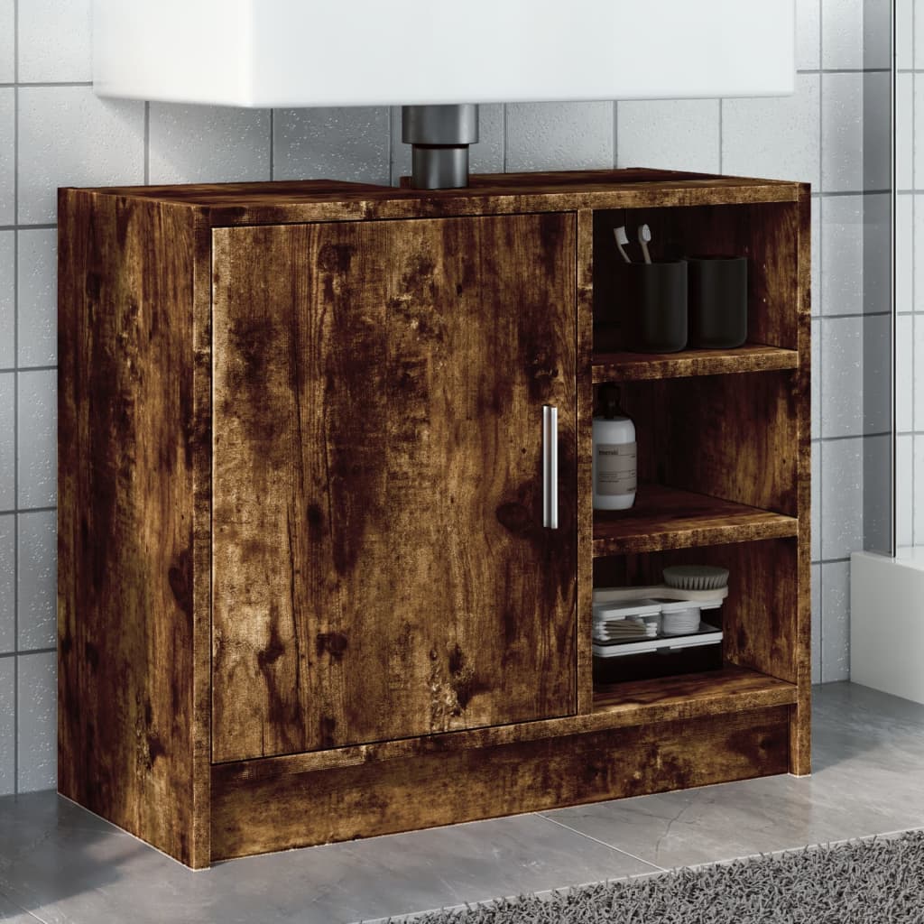 Waschbeckenschrank Räuchereiche 63x29x55 cm Holzwerkstoff