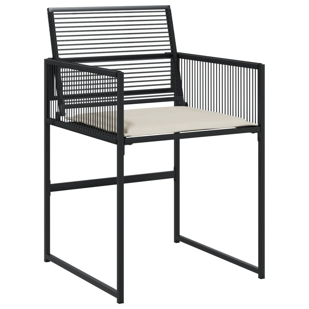 11-tlg. Garten-Essgruppe mit Kissen Schwarz Poly Rattan