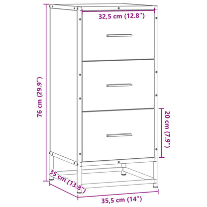 Sideboard Schwarz 35,5x35x76 cm Holzwerkstoff und Metall