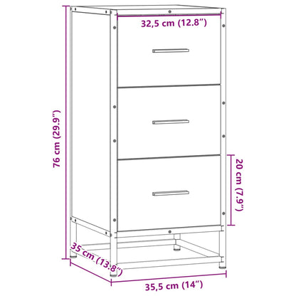 Sideboard Räuchereiche 35,5x35x76 cm Holzwerkstoff und Metall