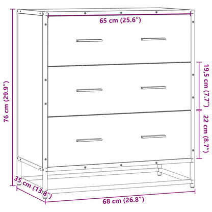 Sideboard Räuchereiche 68x35x76 cm Holzwerkstoff und Metall