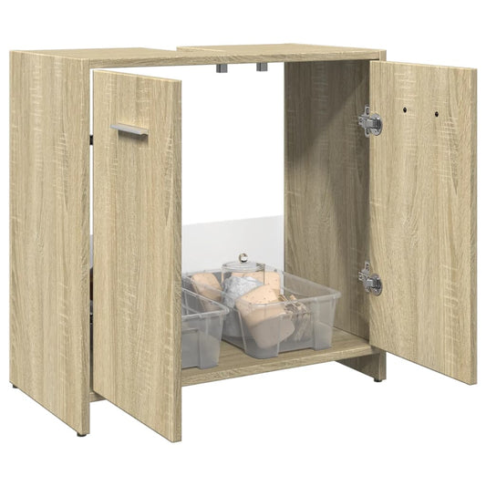 Waschbeckenunterschrank Sonoma-Eiche 60x33x60 cm Holzwerkstoff