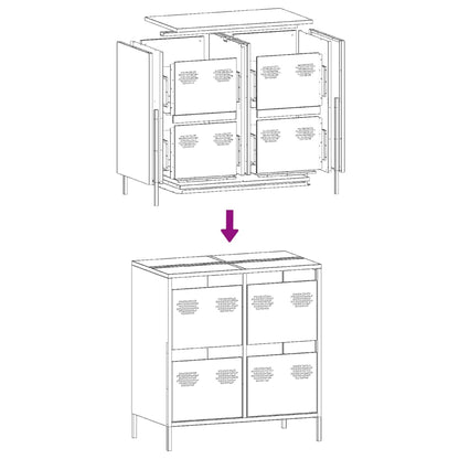 Sideboard Senfgelb 68x39x73,5 cm Kaltgewalzter Stahl