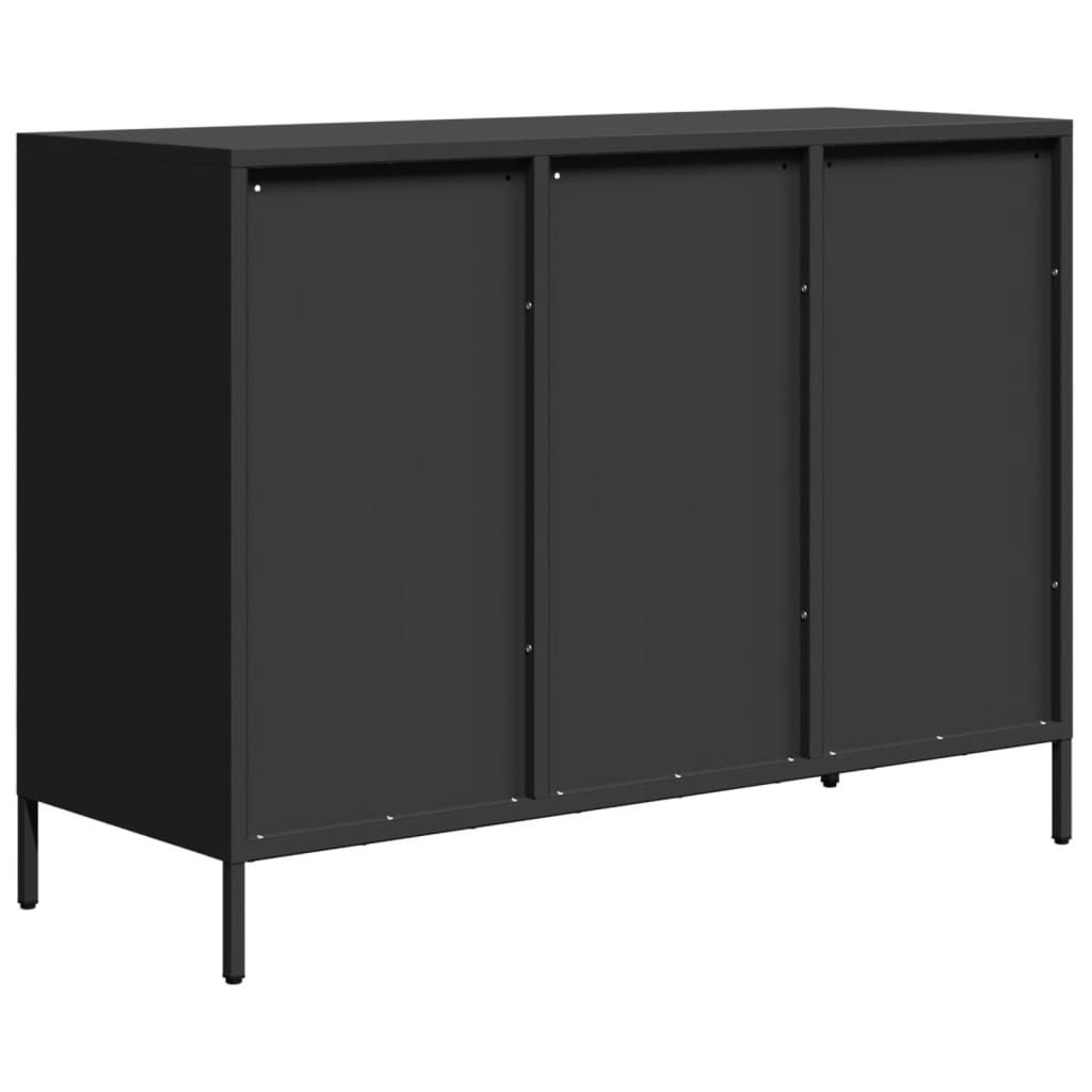 Sideboard Schwarz 101,5x39x73,5 cm Kaltgewalzter Stahl