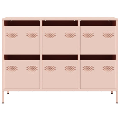 Sideboard Rosa 101,5x39x73,5 cm Kaltgewalzter Stahl