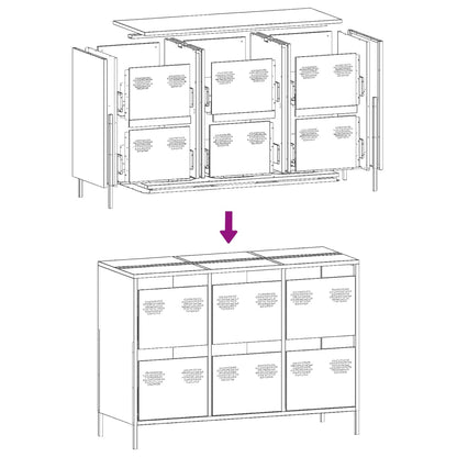 Sideboard Senfgelb 101,5x39x73,5 cm Kaltgewalzter Stahl