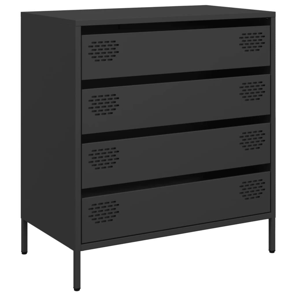 Sideboard Schwarz 68x39x73,5 cm Kaltgewalzter Stahl