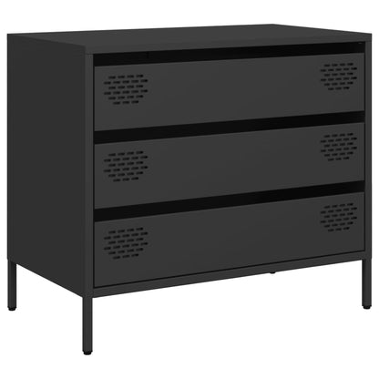 Sideboard Schwarz 68x39x58,5 cm Kaltgewalzter Stahl