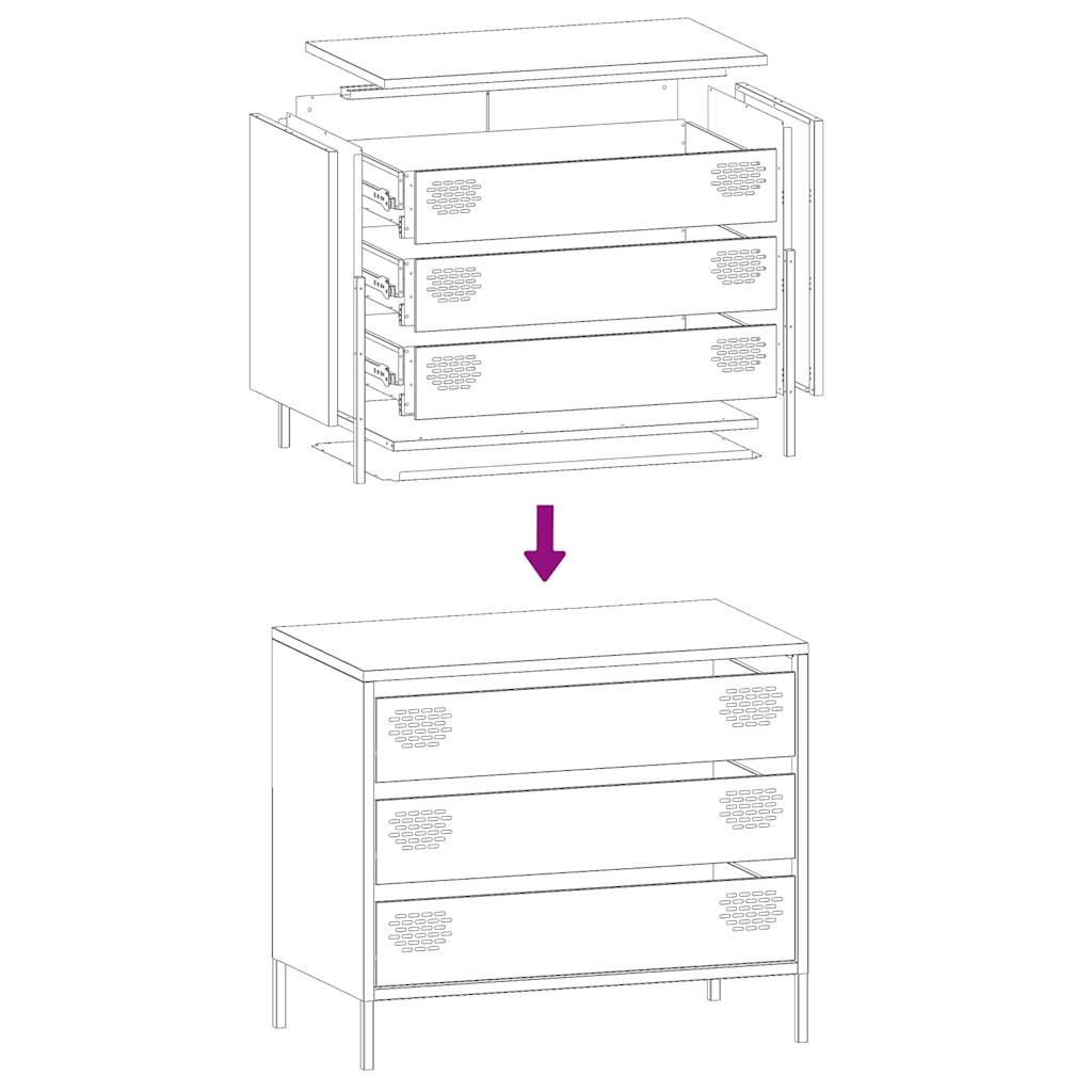 Sideboard Weiß 68x39x58,5 cm Kaltgewalzter Stahl