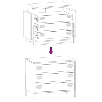 Sideboard Weiß 68x39x58,5 cm Kaltgewalzter Stahl