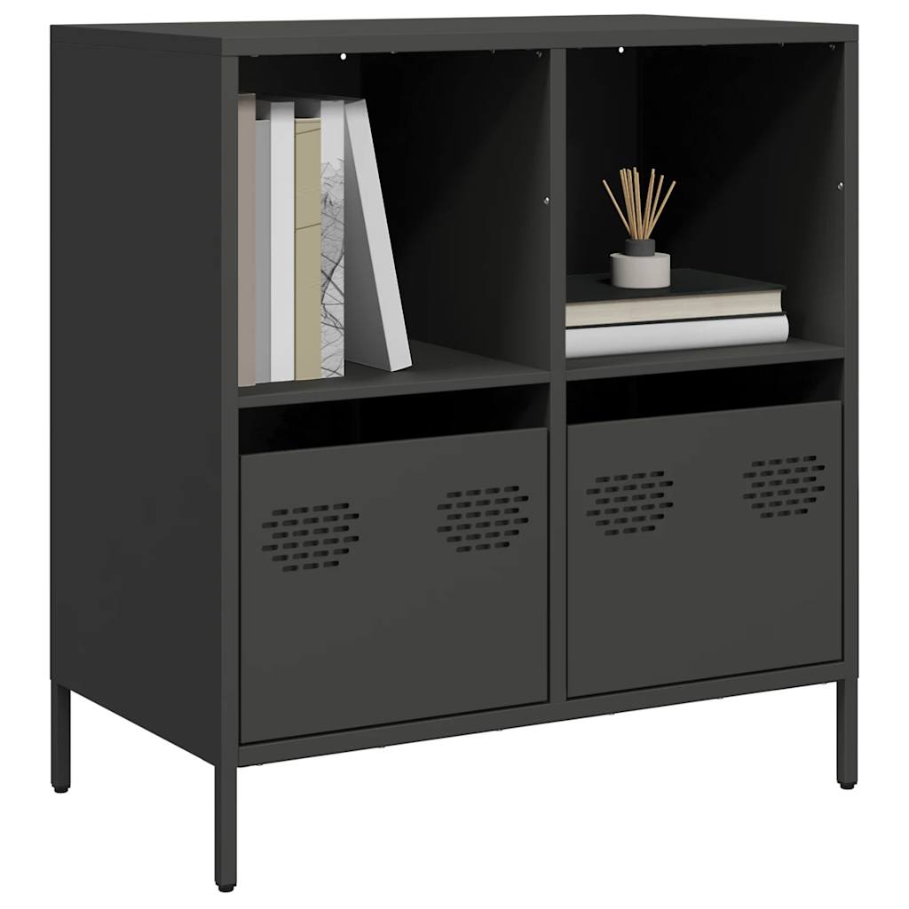 Sideboard Schwarz 68x39x73,5 cm Kaltgewalzter Stahl