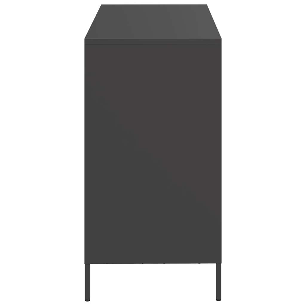 Sideboard Schwarz 101,5x39x73,5 cm Kaltgewalzter Stahl