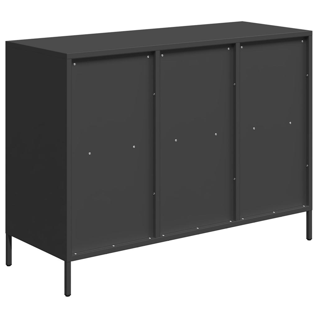 Sideboard Schwarz 101,5x39x73,5 cm Kaltgewalzter Stahl