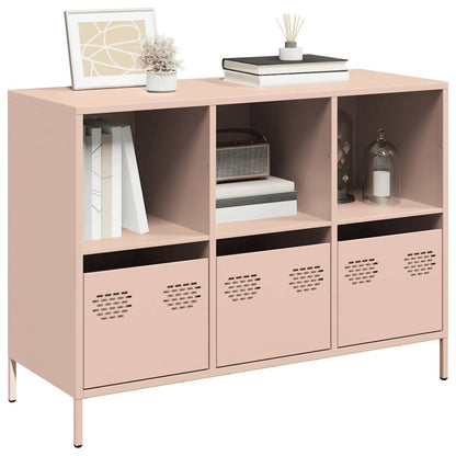 Sideboard Rosa 101,5x39x73,5 cm Kaltgewalzter Stahl