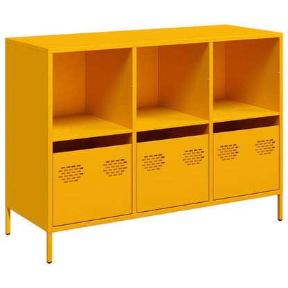 Sideboard Senfgelb 101,5x39x73,5 cm Kaltgewalzter Stahl